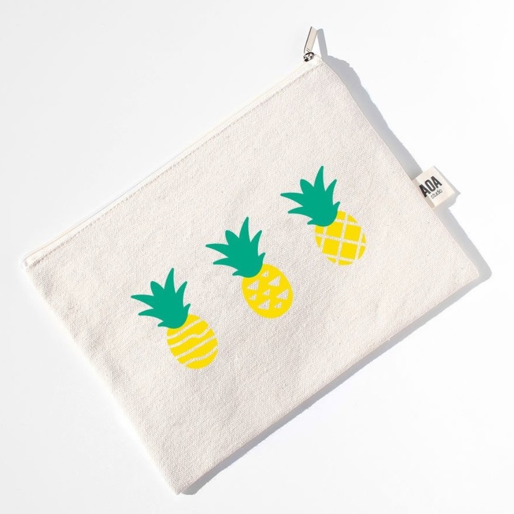 Pineapple Canvas Cosmetic Bags - NWT